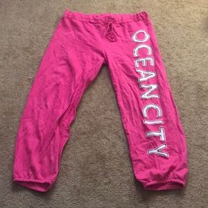 Pink ocean city sweat pants